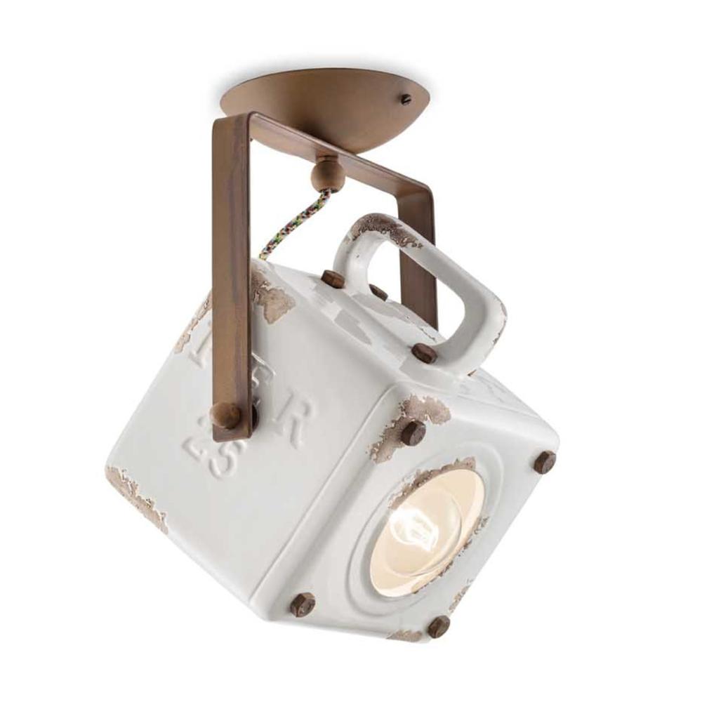 vintage feher keramia spotlampa design vilagitas mennyezeti spot fali iranyithato lampa mediterran rusztikus kezzel festett procelan konyha haloszoba nappali folyoso ferroluce retro lameridiana.jpg